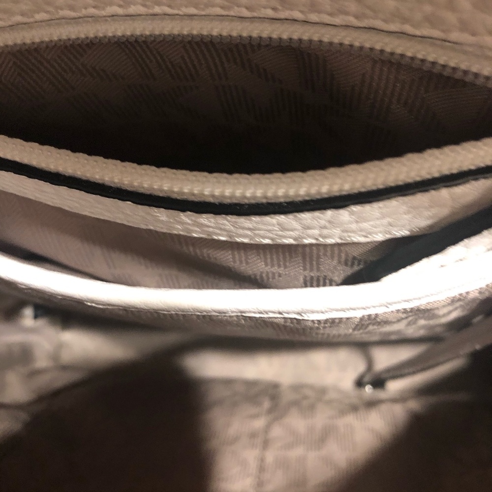 MK Black + White Rhea Medium Color-Block Backpack - Picture 6 of 6